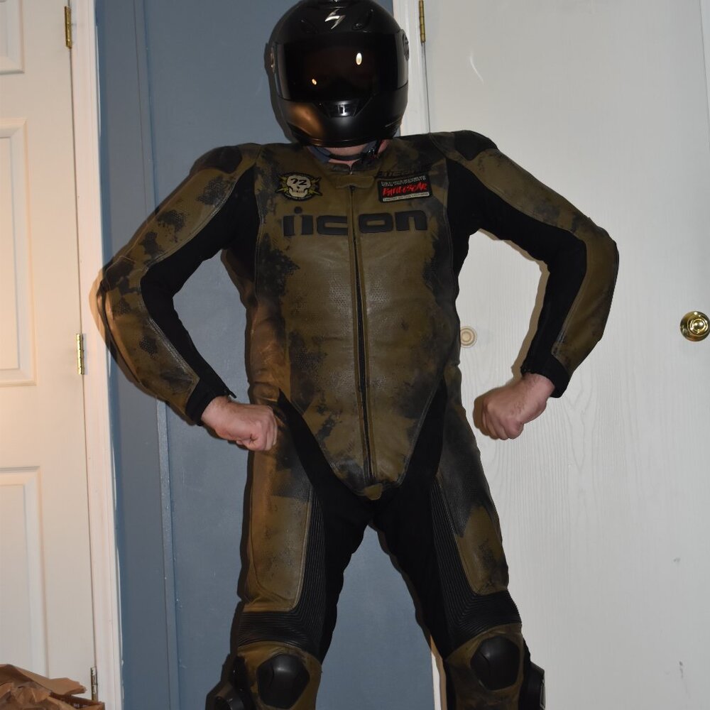 Icon Hypersport Battlescar leather motorcycle 🏍 suit size US 46/ EURO56 - Picture 16 of 16